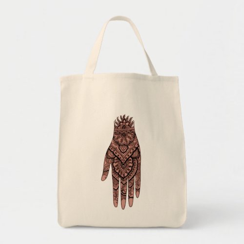 Mehndi Hand Tattoo Art Design Tote Bag