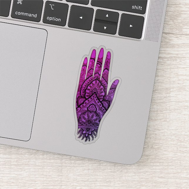 Mehndi Hand Tattoo Art Tinted  Sticker (Detail)