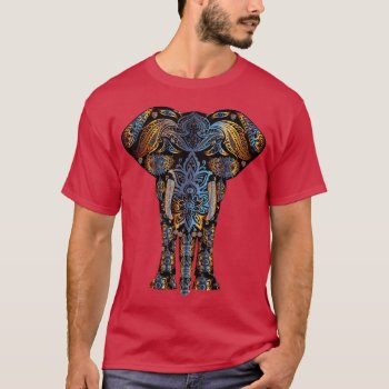 Mehndi Henna Elephant Colorful Psychedelic Tshirt by funny_tshirt at Zazzle