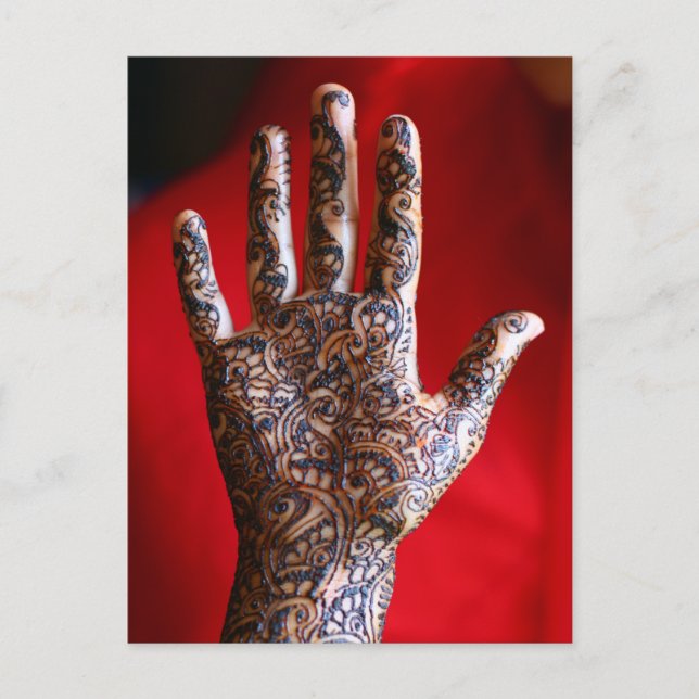 Mehndi henna hand postcard (Front)
