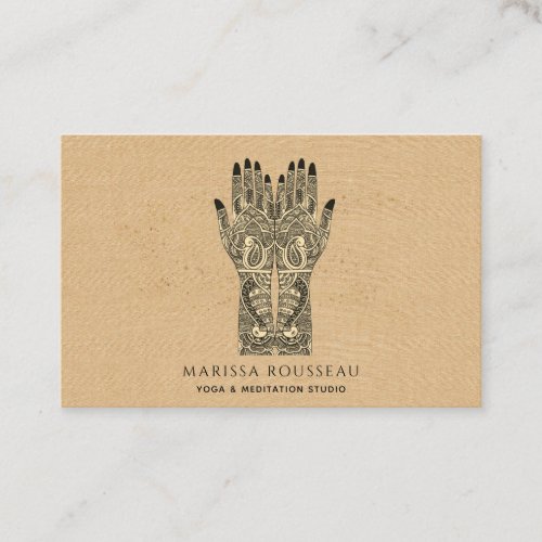Mehndi Henna Hands Yoga Studio  Business Card