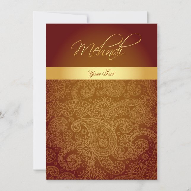 Mehndi / Henna Invitation Card (Front)
