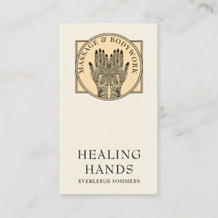Mehndi Henna Massage Healing Arts Hands Business C Card
