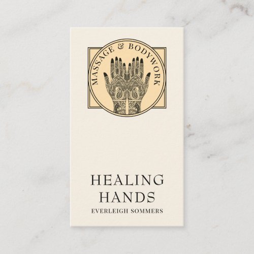 Mehndi Henna Massage Healing Arts Hands Business Card