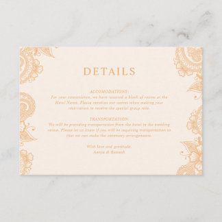Mehndi Henna Wedding Enclosure Card