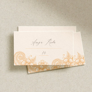 Mehndi Henna Wedding Place Card