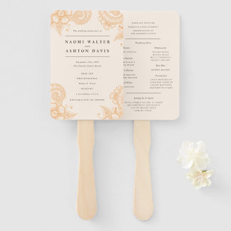 Mehndi Henna Wedding Program Hand Fan