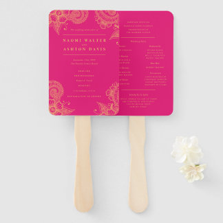 Mehndi Henna Wedding Program Hand Fan