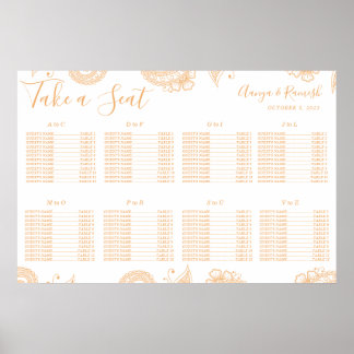 Mehndi Henna Wedding Wedding Seating Chart