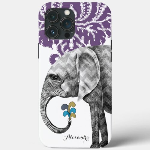 Mehndi Indian Aesthetic Modern Twist Elephant iPhone 13 Pro Max Case
