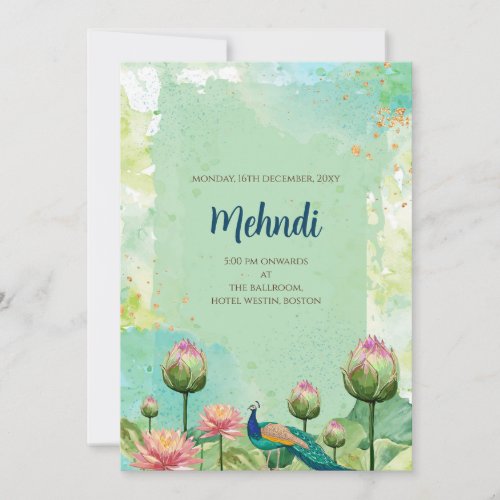Mehndi invitation Digital Indian wedding invites