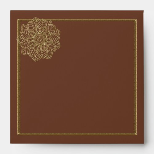 Mehndi Lace Brown Envelope for 5x5 cards