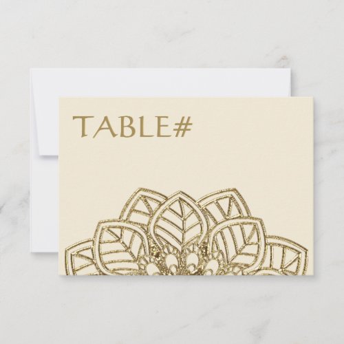 Mehndi Lace Table Number Cards Invitation