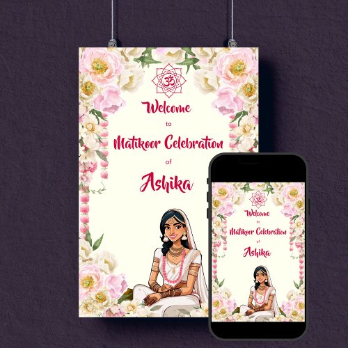 Mehndi Matikoor Haldi Indian wedding welcome sign