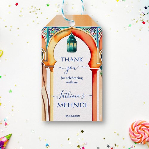 Mehndi Morocco Arabian style arch thank you favor Gift Tags