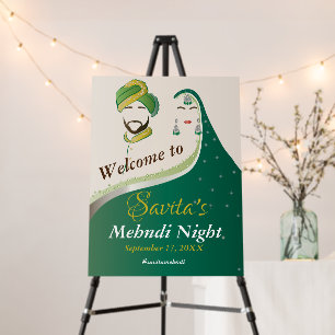 Mehndi Night Foam Board Welcome Sign