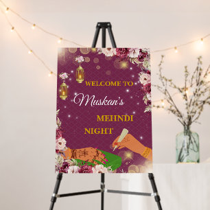 Mehndi Night Welcome Sign, Henna Welcome Board