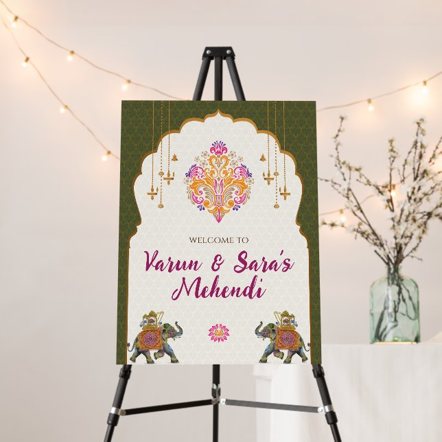 Mehndi posters & Mehendi Welcome Sign (In Situ (Stand))