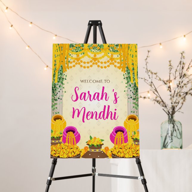 Mehndi posters & Mehendi Welcome Sign, Mehndi sign (In Situ (Stand))
