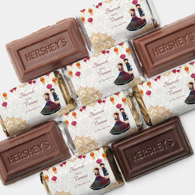 Mehndi & sangeet manadala and cute Indian couple Hershey's Miniatures (Assorted)