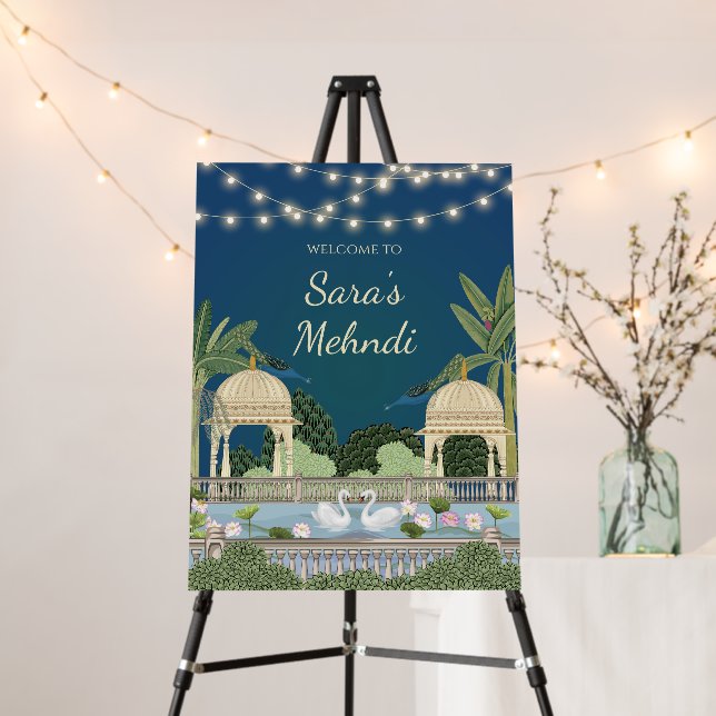 Mehndi Sign Board for your Henna Night Poster (In Situ (Stand))