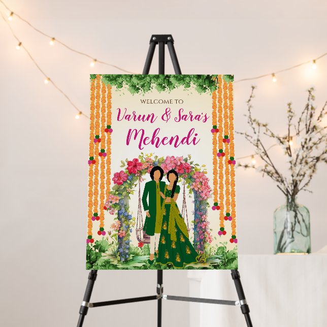 Mehndi signs as Mehendi decor, Mehndi posters (In Situ (Stand))