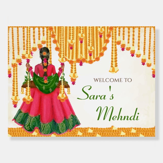 Mehndi Signs as Mehndi Welcome signs Mehndi Sign (Front)
