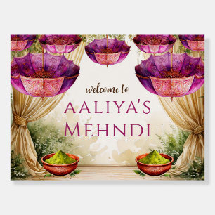 Mehndi signs Mehendi welcome sign, Mendhi Poster