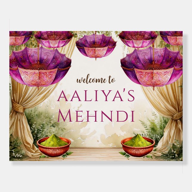 Mehndi signs Mehendi welcome sign, Mendhi Poster (Front)