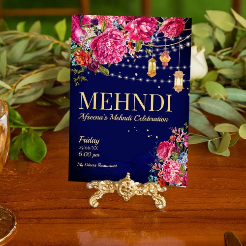 Mehndi Starry night Arabian lanterns floral invite