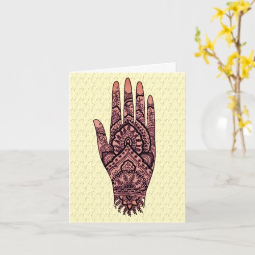 Mehndi Tattoo Art Design Blank Note Card