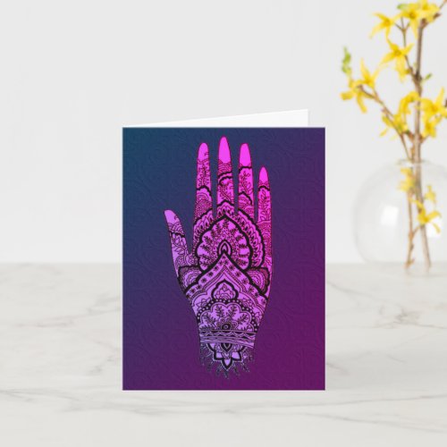 Mehndi Tattoo Art Design Blank Note Card