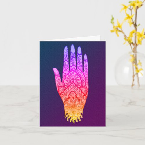 Mehndi Tattoo Art Rainbow Design Note Card