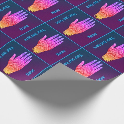 Mehndi Tattoo Art Rainbow Design Personalized Wrapping Paper