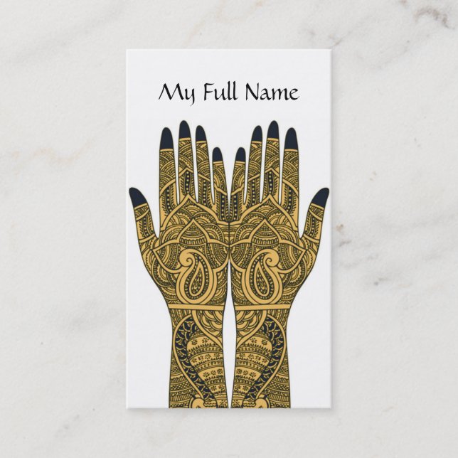 Mehndi Tattoo Hands Business Card (Front)