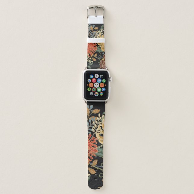 Mehndi Tracery Tile: Ethnic Seamless Design Apple Watch Band (Front)