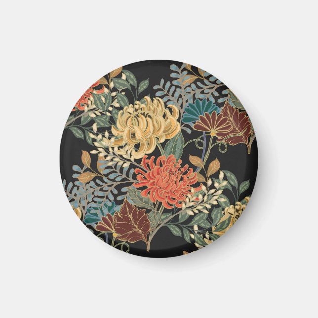 Mehndi Tracery Tile: Ethnic Seamless Design Magnet (Front)