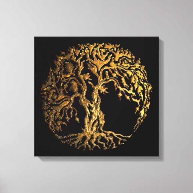 Mehndi Tree of Life (Gold) Canvas Print (Front)