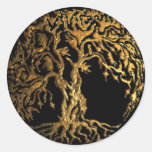 Mehndi Tree of Life (Gold) Classic Round Sticker