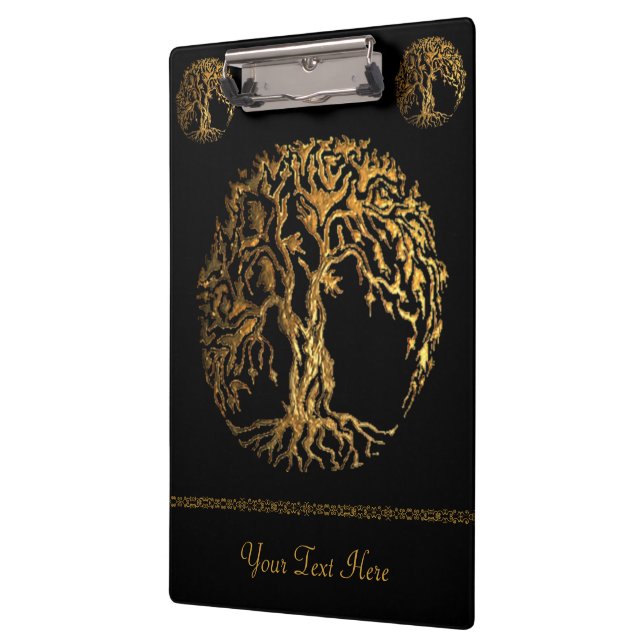 Mehndi Tree of Life (Gold) (Henna) Clipboard (Left)