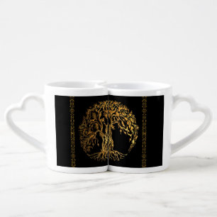 Mehndi Tree of Life (Gold) (Henna) Coffee Mug Set