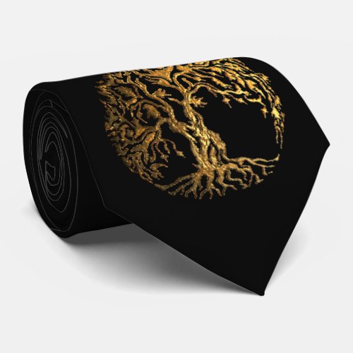 Mehndi Tree of Life Gold Neck Tie