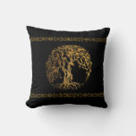 Mehndi Tree Of Life (gold) Throw Pillow at Zazzle