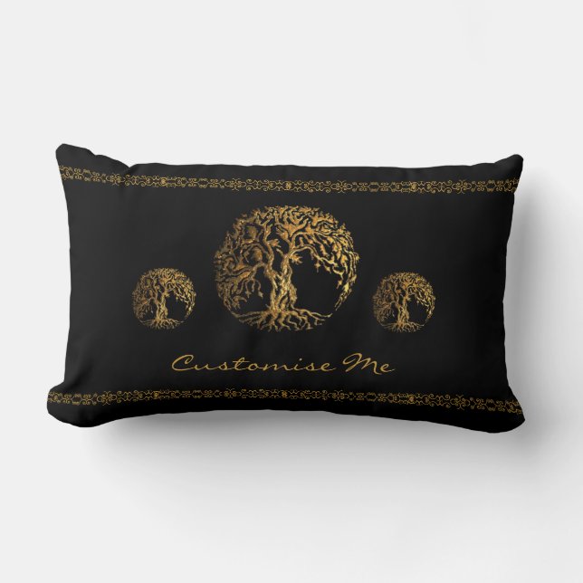 Mehndi Tree of Life (Henna) Lumbar Pillow (Front)