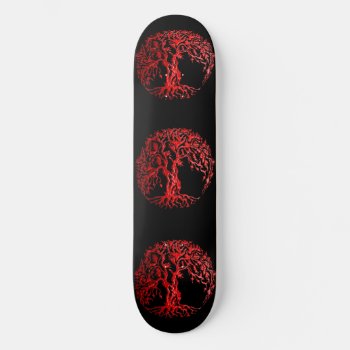 Mehndi Tree Of Life (henna) (red) Skateboard Deck by HennaHarmony at Zazzle