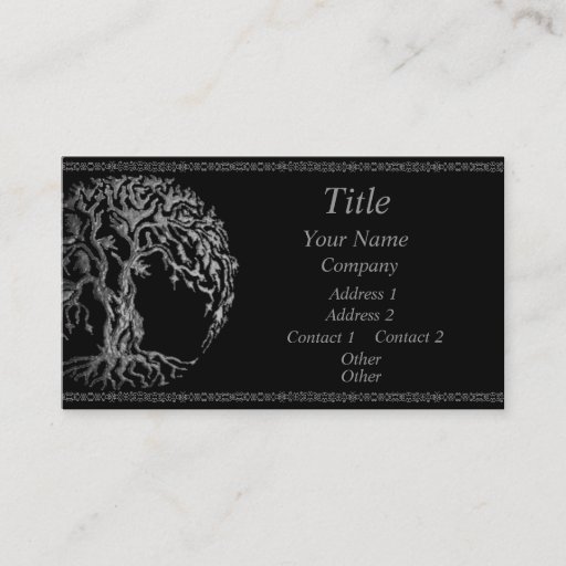 Customizable Mehndi Tree of Life (Henna) (Silver) Business Card