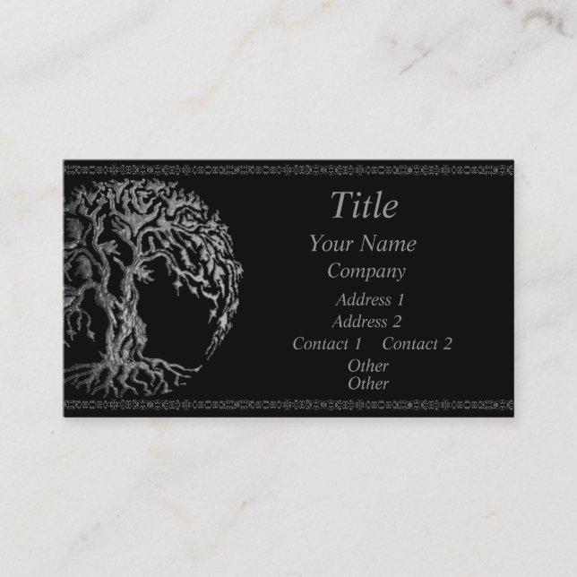 Mehndi Tree of Life (Henna) (Silver) Business Card (Front)