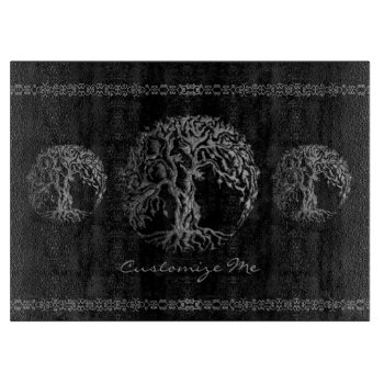 Mehndi Tree Of Life (henna) (silver) Cutting Board by HennaHarmony at Zazzle