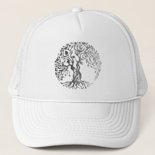 Mehndi Tree of Life Henna Silver Trucker Hat