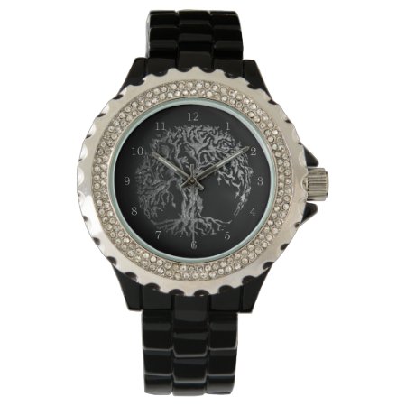 Mehndi Tree Of Life (henna) (silver) Watch